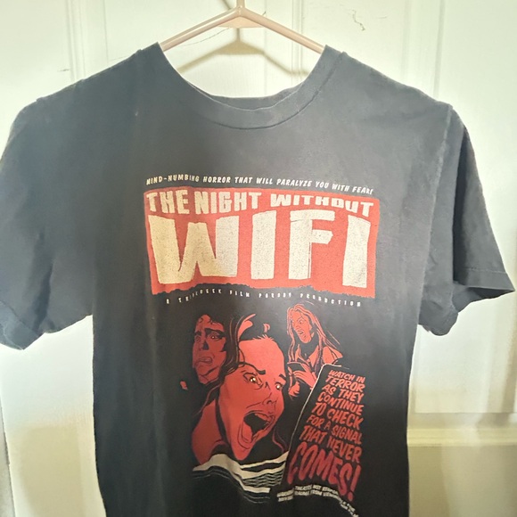 Unisex Graphic Tee, “The Night without Wifi” - Picture 5 of 10